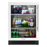True 24 Inch 5.6 Cu. Ft. Left Hinge Glass Door Outdoor Refrigerator - Matte White w/ Stainless Steel Handles - TUR-24-L-OG-C~DSK-030-H04