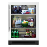 True 24 Inch 5.6 Cu. Ft. Right Hinge Glass Door Outdoor Refrigerator - Matte White w/ Stainless Steel Handles - TUR-24-R-OG-C~DSK-030-H04
