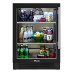 True 24 Inch 5.6 Cu. Ft. Left Hinge Glass Door Outdoor Refrigerator - Matte Black w/ Stainless Steel Handles - TUR-24-L-OG-C~DSK-027-H04