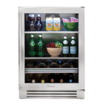 True 24 Inch 13 Bottle 147 Can Right Hinge Glass Door Outdoor Beverage Center - Stainless Steel - TBC-24-R-SG-C