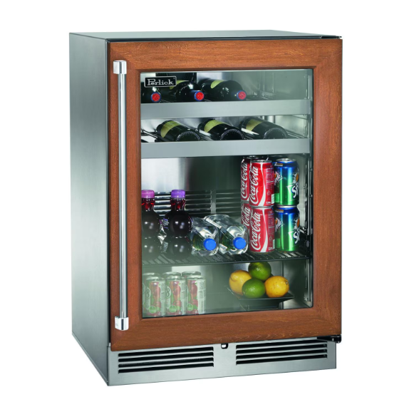 duttpack-39738 Perlick 24-Inch Signature Series Shallow Depth Stainless Steel Panel Ready Glass Door Outdoor Beverage Center - Right Hinged - HH24BO-4-4R - Image 1