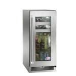 Perlick 15-Inch Signature Series Stainless Steel Glass Door Outdoor Beverage Center - Right Hinged - HP15BO-4-3R
