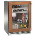 Perlick 24-Inch Signature Series Marine & Coastal Series Stainless Steel Panel Ready Glass Door Outdoor Beverage Center - Left Hinge - HP24BM-4-4L