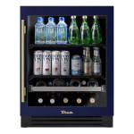 True ADA Height 24 Inch 105 Can 12 Bottle Right Hinge Glass Door Outdoor Beverage Center - Cobalt w/ Brass Handle - TUBADA-24-RG-A~078-H01