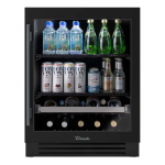 True ADA Height 24 Inch 105 Can 12 Bottle Right Hinge Glass Door Outdoor Beverage Center - Matte Black w/ Pewter Handle - TUBADA-24-RG-A~027-H05