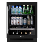 True ADA Height 24 Inch 105 Can 12 Bottle Right Hinge Glass Door Outdoor Beverage Center - Matte Black w/ Stainless Steel Handle - TUBADA-24-RG-A~027-H04