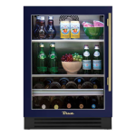 True 24 Inch 147 Can 13 Bottle Left Hinge Glass Door Outdoor Beverage Center - Cobalt w/ Brass Handle - TBC-24-L-OG-C~DSK-078-H01