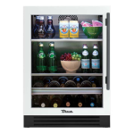True 24 Inch 147 Can 13 Bottle Left Hinge Glass Door Outdoor Beverage Center - Matte White w/ Pewter Handle - TBC-24-L-OG-C~DSK-030-H05