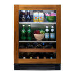True 24 Inch 13 Bottle 147 Can Left Hinge Glass Door Outdoor Beverage Center - Overlay Ready - TBC-24-L-OG-C