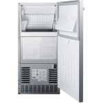 Summit Commercial 62 Lb. 15-Inch Outdoor Rated Clear Ice Maker With Drain Pump - Stainless Steel - BIM68OSPUMP - Image 3