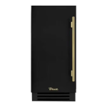 True ADA Height 15 Inch 75 Lb. Left Hinge Outdoor Ice Maker - Matte Black w/ Brass Handle - TUIADA-15-LS-A~027-H01