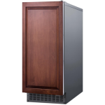 Summit Commercial 62 Lb. 15-Inch Outdoor Rated Clear Ice Maker With Drain Pump - Custom Panel Ready - BIM68OSPUMPIF