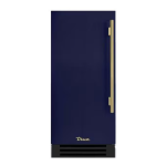 True 15 Inch 85 Lb. Left Hinge Outdoor Ice Maker - Cobalt w/ Brass Handle - TUI-15-L-OP-D~DSK-078-H01