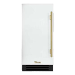 True ADA Height 15 Inch 75 Lb. Left Hinge Outdoor Ice Maker - Matte White w/ Brass Handle - TUIADA-15-LS-A~030-H01