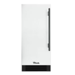 True 15 Inch 85 Lb. Left Hinge Outdoor Ice Maker - Matte White w/ Pewter Handle - TUI-15-L-OP-D~DSK-030-H05