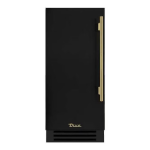 True 15 Inch 85 Lb. Left Hinge Outdoor Ice Maker - Matte Black w/ Brass Handle - TUI-15-L-OP-D~DSK-027-H01