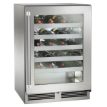 Perlick 24-Inch Signature Series Stainless Steel Glass Door Outdoor Wine Reserve - Right Hinged - HP24WO-4-3R