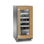 Perlick 15-Inch Signature Series Marine & Coastal Series Stainless Steel Panel Ready Glass Door Outdoor Wine Reserve W/ Door Lock - Right Hinge - HP15WM-4-4RL