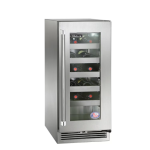 Perlick 15-Inch Signature Series Marine & Coastal Series Stainless Steel Glass Door Outdoor Wine Reserved W/ Door Lock - Right Hinge - HP15WM-4-3RL