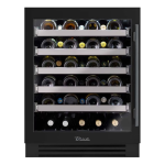 True ADA Height 24 Inch 40 Bottle Left Hinge Glass Door Outdoor Wine Cabinet - Matte Black w/ Pewter Handle - TUWADA-24-LG-A~027-H05