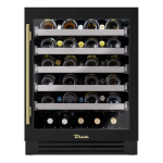 True ADA Height 24 Inch 40 Bottle Right Hinge Glass Door Outdoor Wine Cabinet - Matte Black w/ Brass Handle - TUWADA-24-RG-A~027-H01