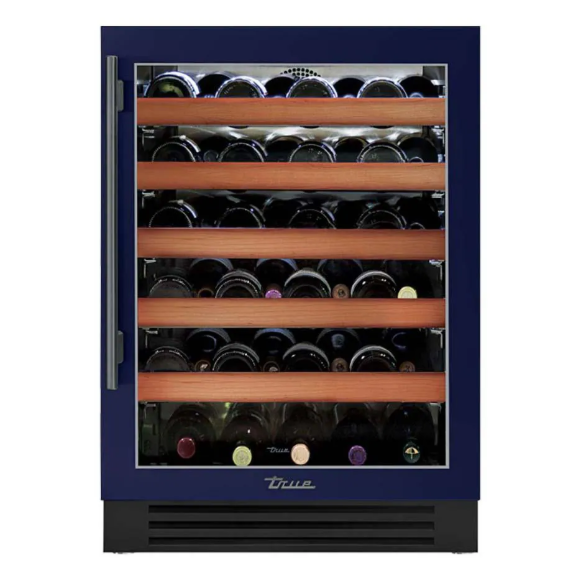 duttpack-40573 True 24 Inch 45 Bottle Right Hinge Glass Door Outdoor Wine Cabinet - Cobalt w/ Pewter Handle - TWC-24-R-OG-C~DSK-078-H05 - Image 1