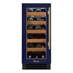 True 15 Inch 23 Bottle Left Hinge Glass Door Outdoor Wine Cabinet - Cobalt w/ Brass Handle - TWC-15-L-OG-C~DSK-078-H01