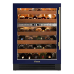True 24 Inch 45 Bottle Left Hinge Glass Door Outdoor Dual Zone Wine Cabinet - Cobalt w/ Brass Handle - TWC-24DZ-L-OG-C~DSK-078-H01