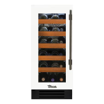 True 15 Inch 23 Bottle Left Hinge Glass Door Outdoor Wine Cabinet - Matte White w/ Pewter Handle - TWC-15-L-OG-C~DSK-030-H05