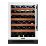 True 24 Inch 45 Bottle Left Hinge Glass Door Outdoor Wine Cabinet - Matte White w/ Pewter Handle - TWC-24-L-OG-C~DSK-030-H05