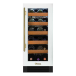 True 15 Inch 23 Bottle Right Hinge Glass Door Outdoor Wine Cabinet - Matte White w/ Brass Handle - TWC-15-R-OG-C~DSK-030-H01