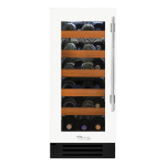 True 15 Inch 23 Bottle Left Hinge Glass Door Outdoor Wine Cabinet - Matte White w/ Stainless Steel Handle - TWC-15-L-OG-C~DSK-030-H04