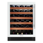 True 24 Inch 45 Bottle Left Hinge Glass Door Outdoor Wine Cabinet - Matte White w/ Stainless Steel Handle - TWC-24-L-OG-C~DSK-030-H04