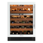 True 24 Inch 45 Bottle Left Hinge Glass Door Outdoor Dual Zone  Wine Cabinet - Matte White w/ Stainless Steel Handle - TWC-24DZ-L-OG-C~DSK-030-H04