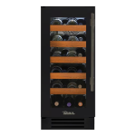True 15 Inch 23 Bottle Left Hinge Glass Door Outdoor Wine Cabinet - Matte Black w/ Pewter Handle - TWC-15-L-OG-C~DSK-027-H05