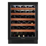 True 24 Inch 45 Bottle Left Hinge Glass Door Outdoor Wine Cabinet - Matte Black w/ Pewter Handle - TWC-24-L-OG-C~DSK-027-H05