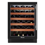 True 24 Inch 45 Bottle Left Hinge Glass Door Outdoor Wine Cabinet - Matte Black w/ Stainless Steel Handle - TWC-24-L-OG-C~DSK-027-H04