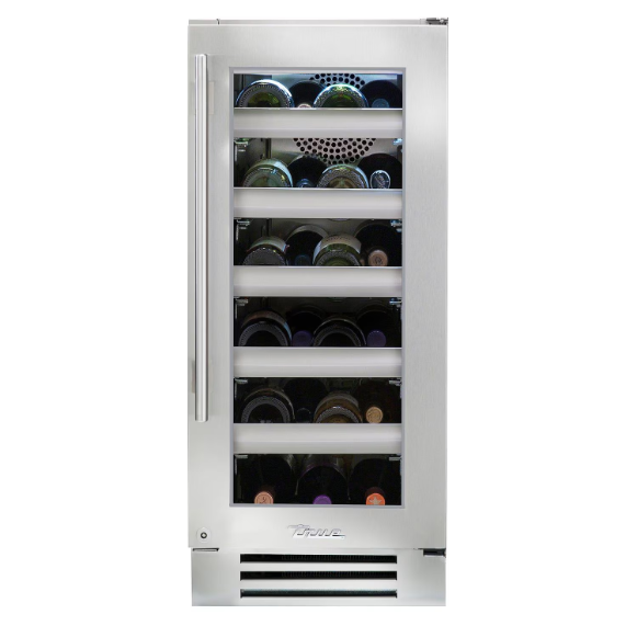 duttpack-40632 True 15 Inch 23 Bottle Right Hinge Glass Door Outdoor Wine Cabinet - Stainless Steel - TWC-15-R-SG-C - Image 1