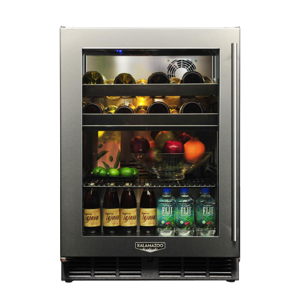 duttpack-40689 Kalamazoo Signature 24 Inch Dual-Zone Outdoor Refrigerator / Wine Chiller - Left Hinge - Marine-Grade - K-HP24CO-4-3L-M6 - Image 1