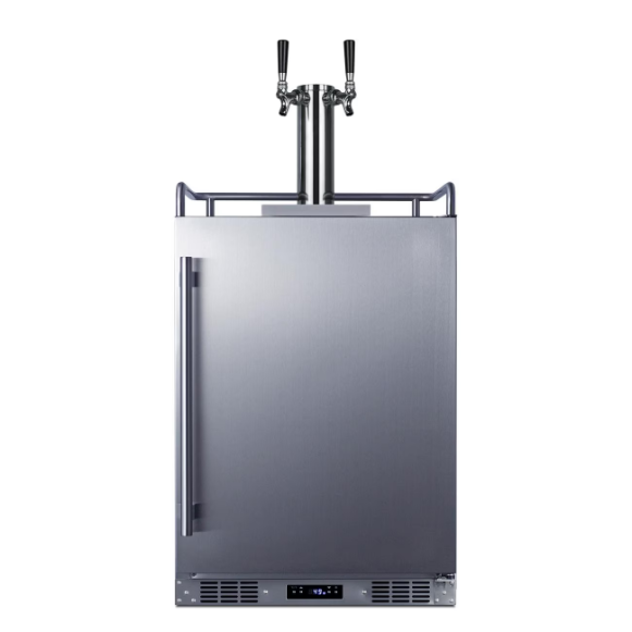 duttpack-40723 Summit Commercial Outdoor Rated Double Tap Beer Dispenser / Kegerator w/ Shelves - SBC683OSTWIN - Image 1