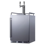 Summit Commercial Outdoor Rated Double Tap Beer Dispenser / Kegerator w/ Shelves - SBC683OSTWIN - Image 3