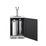 Zephyr Presrv 24 Inch Outdoor Kegerator & Beverage Cooler Double Tap on Rolling Casters w/ Line Cleaning Kit - PRKB24C01AS-OD - Image 7