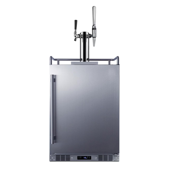 duttpack-40740 Summit Commercial Outdoor Rated Double Tap Cold Brew Nitro & Flat Coffee Dispenser / Kegerator w/ Shelves - SBC682CMTWIN - Image 1