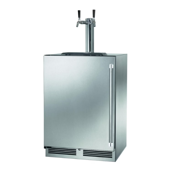 duttpack-40759 Perlick 24-Inch Signature Series Marine & Coastal Series Stainless Steel Dual Tap Outdoor Beverage Dispenser - Left Hinge - HP24TM-4-1L-2 - Image 1