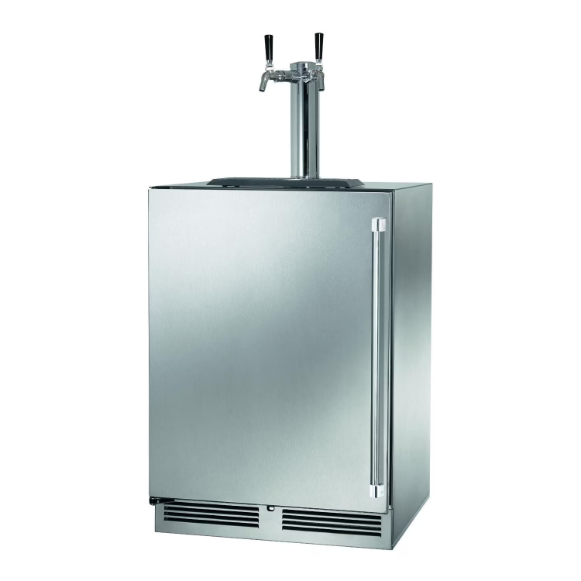 duttpack-40811 Perlick 24-Inch Signature Series Stainless Steel Dual Tap Outdoor Beverage Dispenser - Left Hinged - HP24TO-4-1L-2 - Image 1