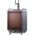 Summit 24-Inch 5.6 Cu. Ft. Built-In Wine Kegerator - Custom Panel - SBC682PNRWKDTWIN - Image 2