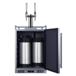 Summit Commercial Outdoor Rated Double Tap Nitro Infused Coffee Dispenser / Kegerator w/ Shelves - SBC682NCFTWIN - Image 5