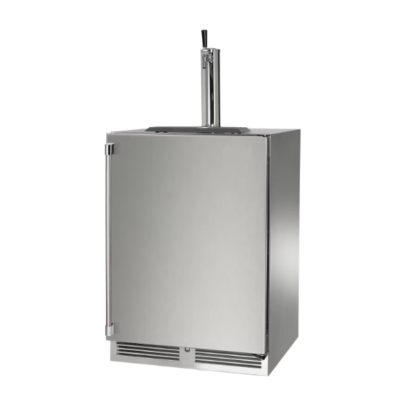duttpack-40947 Perlick 24-Inch Signature Series Marine & Coastal Series Stainless Steel Single Tap Outdoor Beverage Dispenser W/ Door Lock - Right Hinge - HP24TM-4-1RL-1 - Image 1
