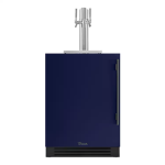 True 24 Inch Left Hinge Outdoor Dual Tap Beverage Dispenser - Cobalt w/ Pewter Handle - TUR-24DD-L-OP-C~DSK-078-H05