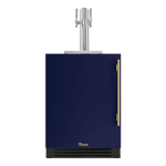 True 24 Inch Left Hinge Outdoor Dual Tap Beverage Dispenser - Cobalt w/ Brass Handle - TUR-24DD-L-OP-C~DSK-078-H01